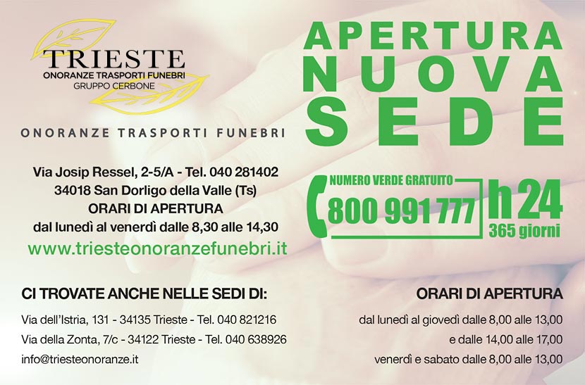 Trieste Onoranze Funebri e Trasporti apertura nuova sede